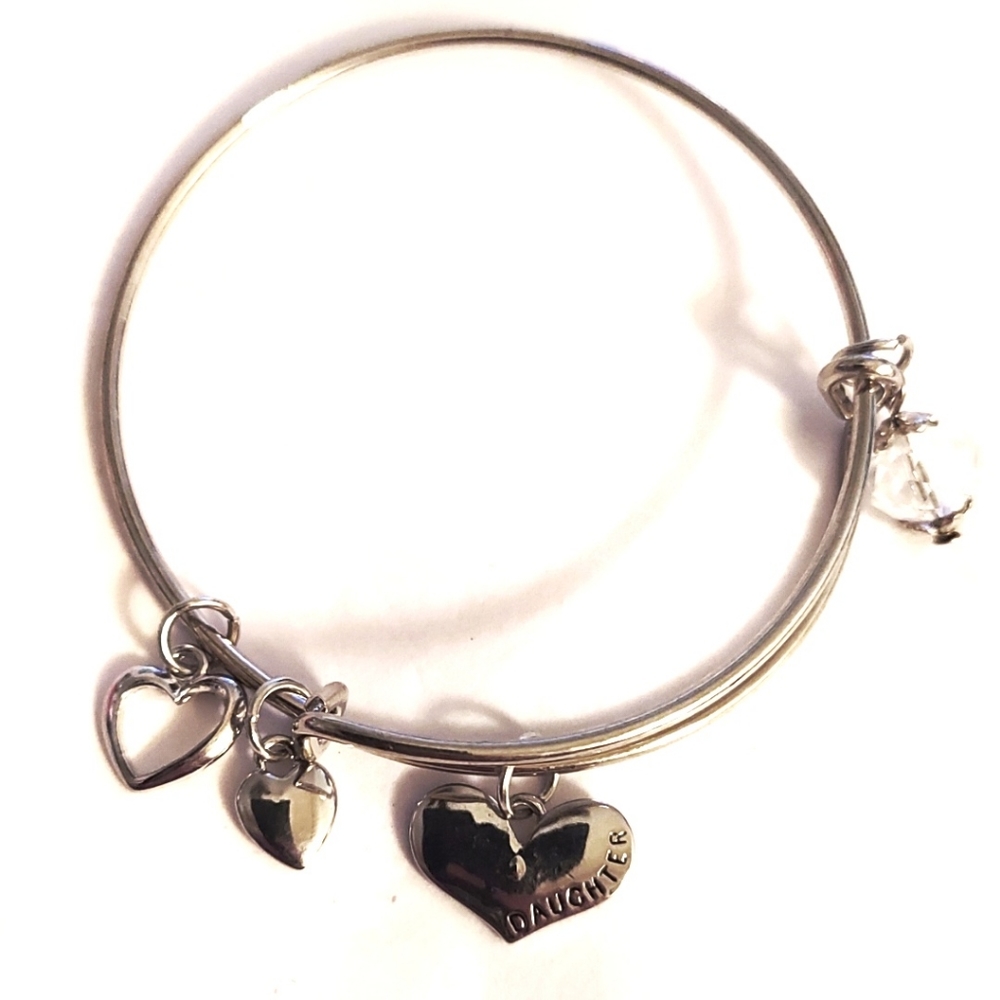CHARM Bracelet Daughter Hearts Crystal